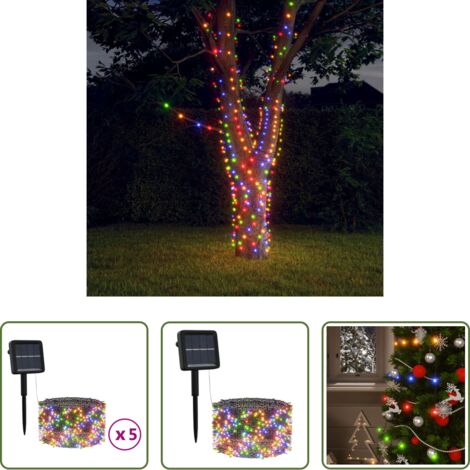 Luces led -  Tiras de luces solares LED 5 uds de colores interior/exterior