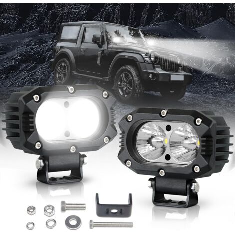 luces LED todoterreno de 120W, superbrillantes, 12000 LM, luces LED de conducción, luces de inundación, pilares A, parachoques, luces todoterreno, barra de luces automotriz IP68, SUV, ATV, UTV