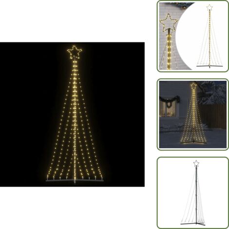 Luces LED - vidaXL Árbol de Navidad LED 447 LEDs blanco cálido 250 cm - Iluminación navideña
