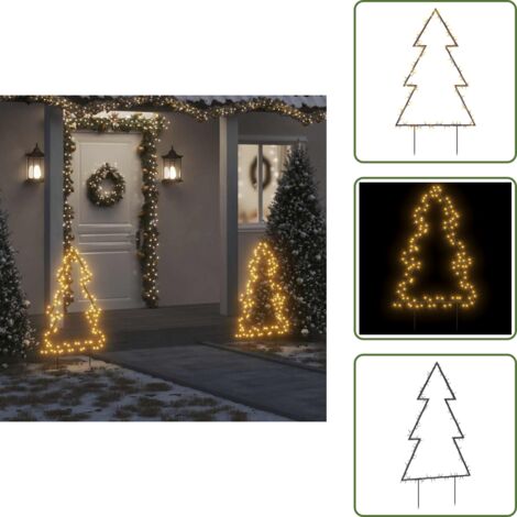 Luces LED - vidaXL Árbol de Navidad luces decorativas con estacas 115 LED 90 cm - Luces decorativas