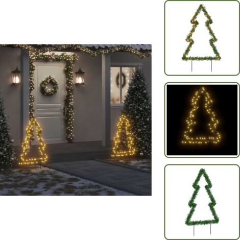Luces LED - vidaXL Árbol de Navidad luces decorativas con estacas 115 LED 90 cm - Luces decorativas