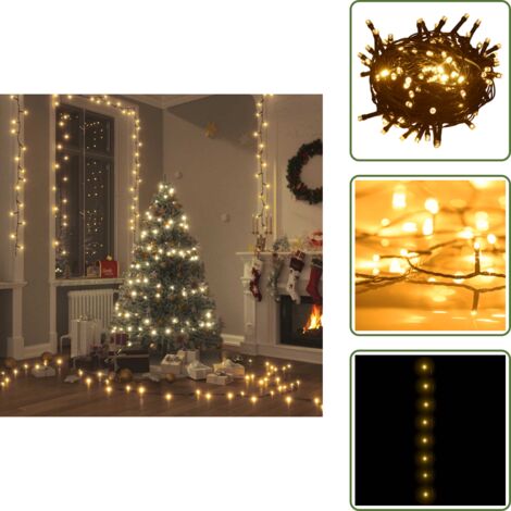 Luces LED - vidaXL Guirnalda con 2000 LED interior/exterior blanco cálido 200 m - Luces decorativas