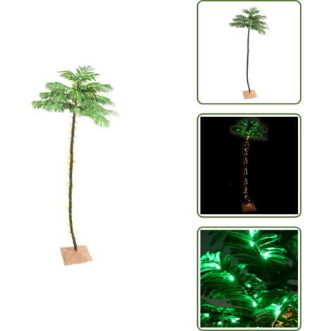 Luces LED - vidaXL Palmera artificial con 252 LED blanco cálido 400 cm - Decoración de interiores