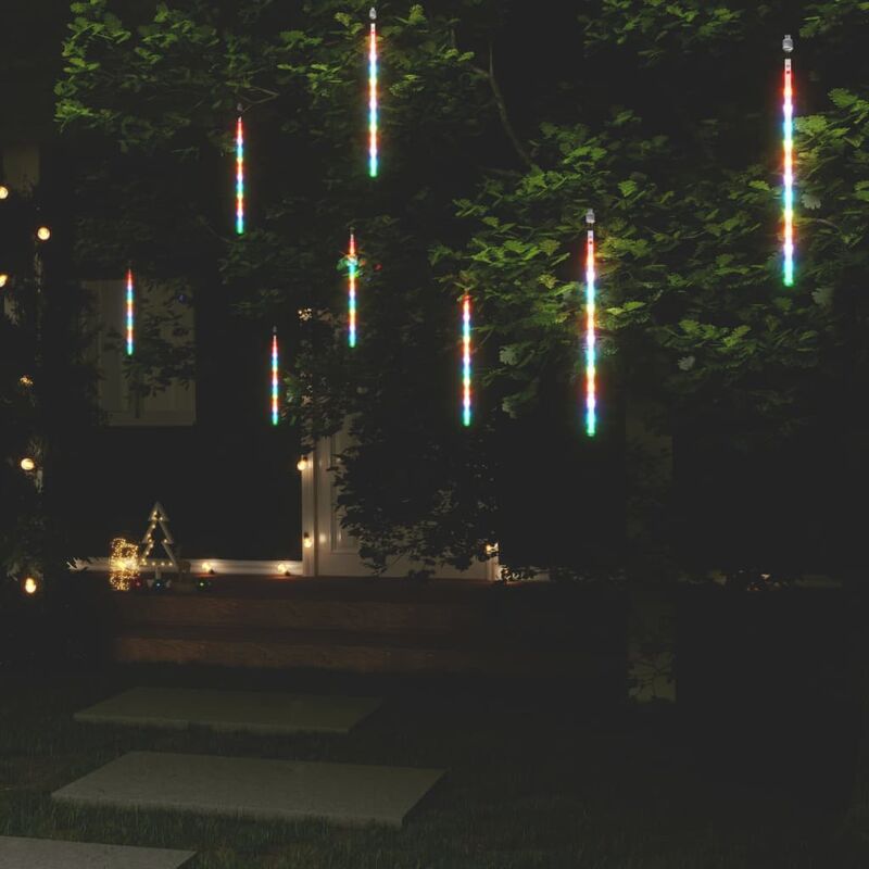 

Luces meteorito 8 uds 192 LED 30 cm colores interior/exterior