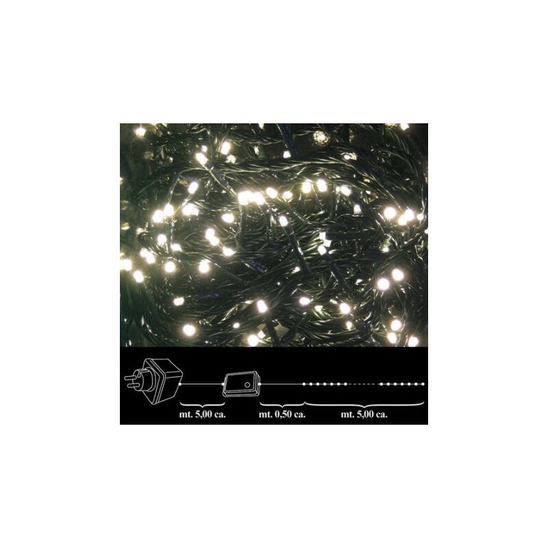 

Maurer - Guirnalda de navidad de 100 luces leds blanco cálido. interiores/exteriores (ip44). luces para árboles. 10,5m de cable.