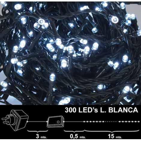 Luces Navidad 300 Leds Luz Blanca Interior / exterior (IP44)
