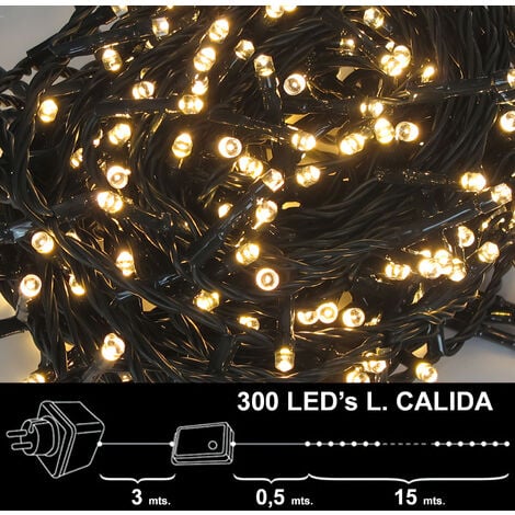 Luces Navidad 300 Leds Luz Calida Interior / exterior (IP44)
