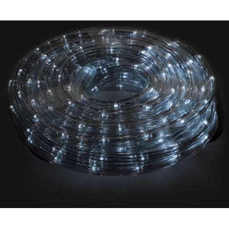 MAURER Luces Navidad Tubo Luz Blanca Fria 240 LEDs Uso Exteriores / Interiores Protección IP44 Rollo 10 Metros