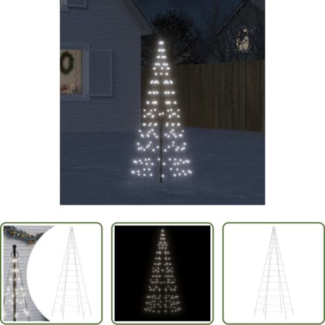 Luces navideñas exteriores -  Árbol de Navidad 200 LED blanco frío 180 cm