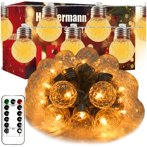 Luces navideñas LED USB Heckermann 20L bolas de 6 m