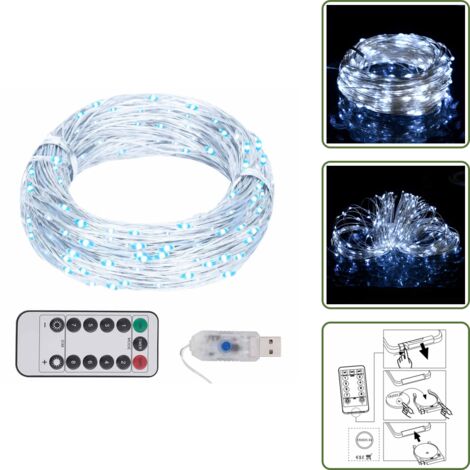 Luces navideñas - vidaXL Tira de luces con 300 LED PVC blanco frío 30 m - Luces para fiestas