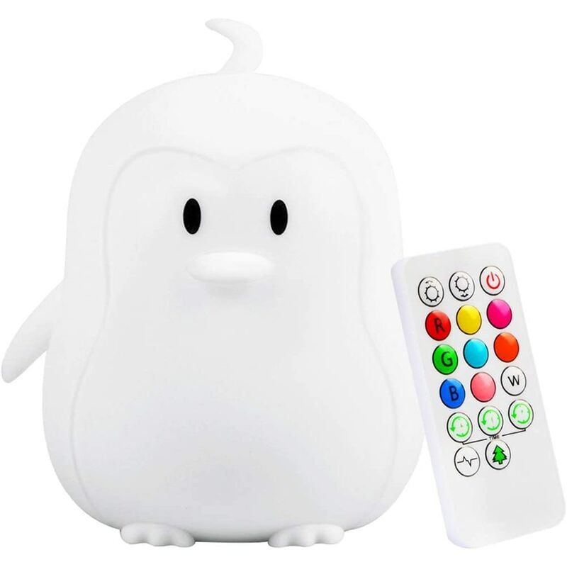 

Luces nocturnas LED para niños, Yuede Cute Animal Silicone USB recargable luz nocturna - 9 colores que cambian con sensor táctil y control remoto