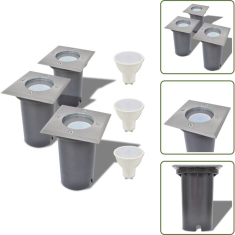 Luces para jardín - vidaXL Luces de suelo de exterior cuadradas 3 unidades - Luces para patios