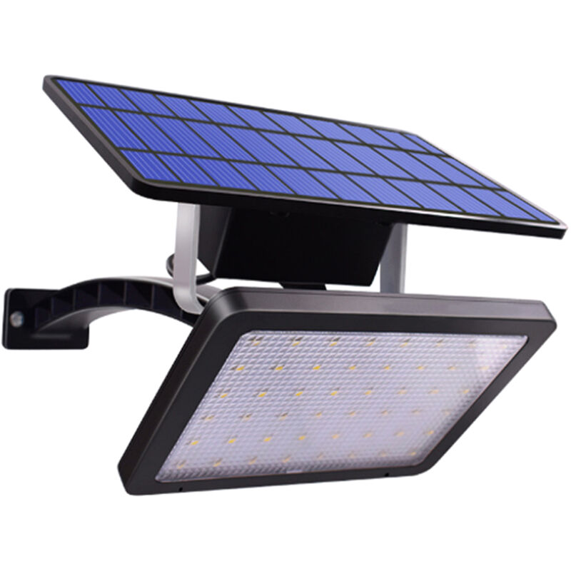 

Luces solares al aire libre 48 Leds Instalacion separada Lampara de iluminacion de paisaje Jardín Patio Lampara de pared con energía solar LED,Negro,