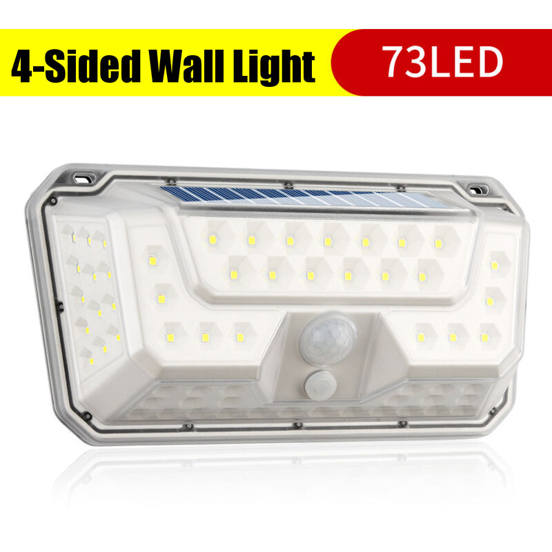 

Luces solares Aplique de pared 3 modos Seguridad 270 ° Luz nocturna gran angular 73LED / 44COB + 50LED (73LED)