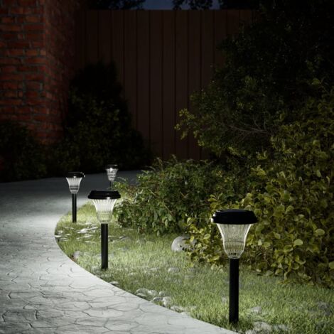 Luces solares de camino con picos de tierra 12 uds luz blanca vidaXL