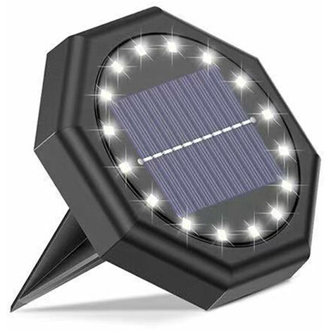 Luces solares de tierra, 1 paquete de 16 luces LED para pasarela de patio, césped, terraza, entrada, entrada