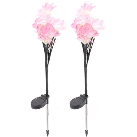 Luces solares LED decorativas con forma de flor, con estaca, luz cálida IP65