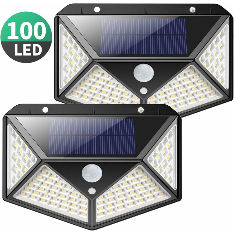 

Solar Lights Outdoor, Upgraded 100 LED Solar Motion Sensor Security Lights [1800mAh] Solar Wall Lights 270º Solar Powered Lights Waterproof Solar