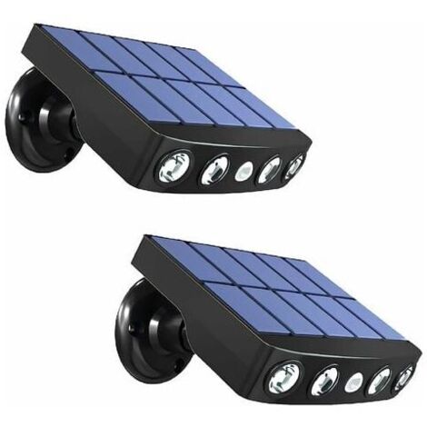 Luces solares para exteriores, iluminación con sensor de movimiento, impermeables, 2 unidades, color negro