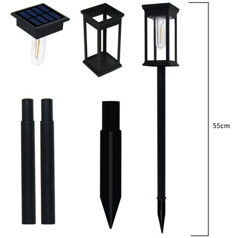 Luces solares para jardín, aptas para uso exterior, 1 unidad. Luces solares impermeables para caminos, iluminación decorativa solar para jardín (blanco cálido).