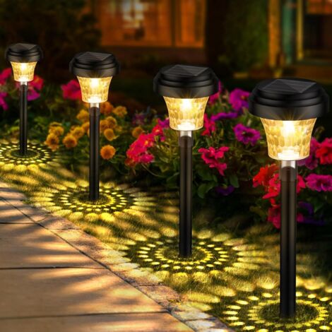 luces solares para jardín exterior, luces solares para exteriores con calefacción, iluminación solar impermeable para caminos exteriores, decoración de jardín exterior