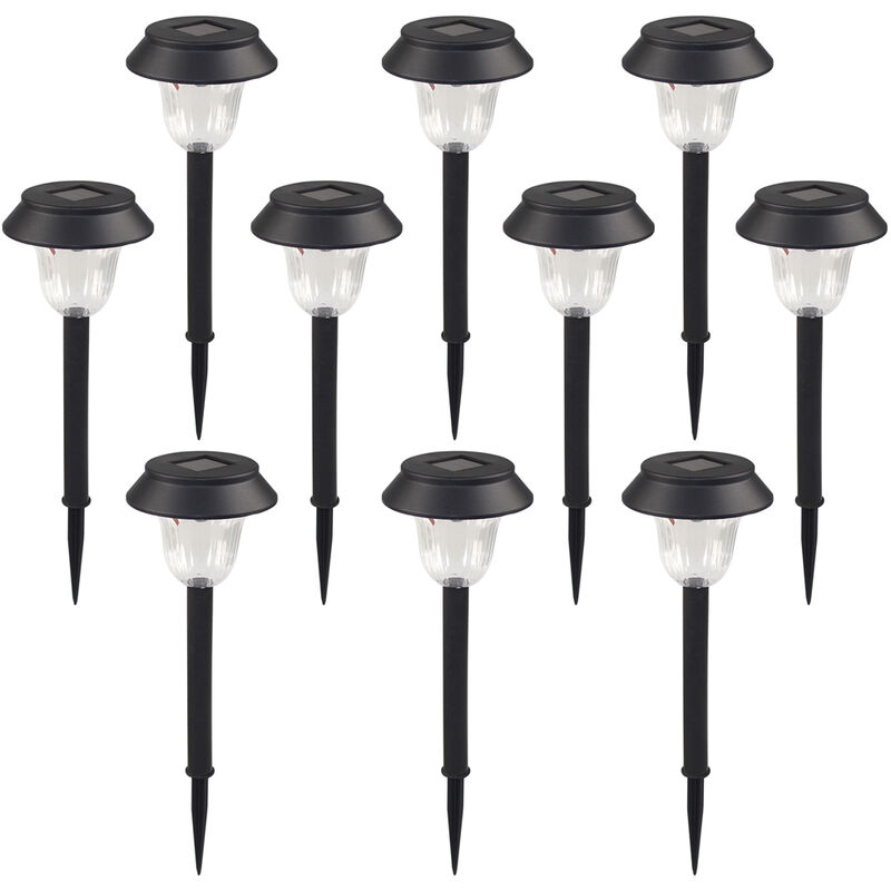 

Luces solares para jardin, lampara de camino LED para exteriores,Blanco, paquete de 10