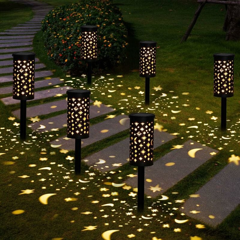 

Luces solares para jardín GolWof 6 piezas Luces solares al aire libre LED a prueba de agua Luces solares para exteriores Luces solares Decoración de