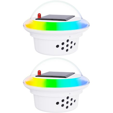 Luces solares para piscinas, luz flotante, lámpara de piscina recargable, 7 modos de iluminación RGB para fuentes, estanques, fiestas (2 piezas) [Clase de ahorro de energía A+++]