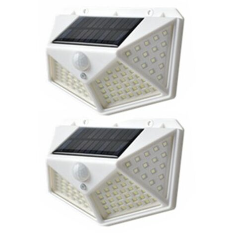 Luces solares para exteriores, 106 luces LED de 3000 lm con sensor de  movimiento alimentado por energía solar con control remoto, luces de pared  de