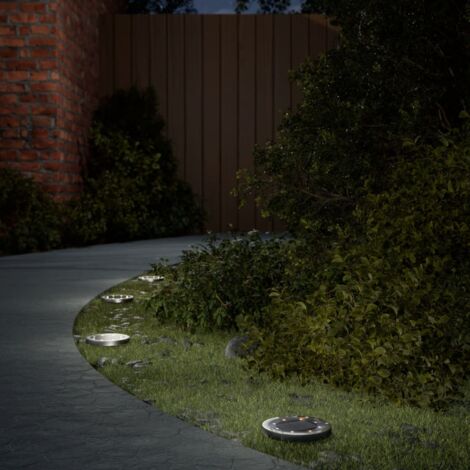 Luces solares suelo jardín con pico tierra blanco cálido 12 uds