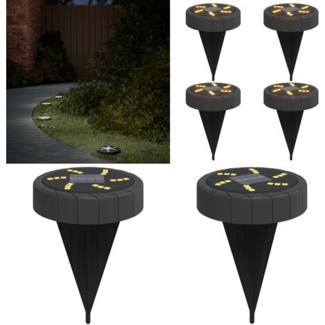 Luces solares suelo jardín con picos tierra blanco cálido 4 uds - Luces solares para exteriores - Luces solares para patio