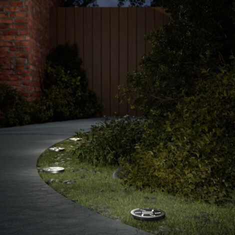 Luces solares suelo jardín con picos tierra  cálido 4 uds