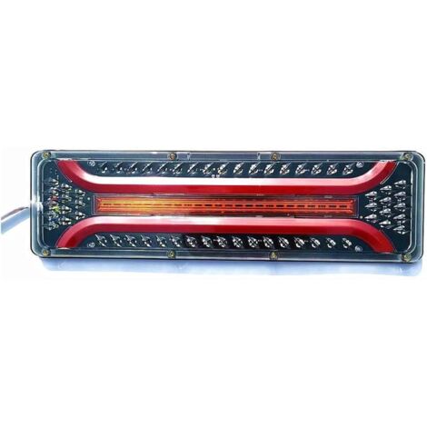 Luces traseras LED impermeables para camiones, luces de freno, dirección, marcha atrás, faros antiniebla para remolques y caravanas, carcasa de luz trasera (41 x 13,5 cm)