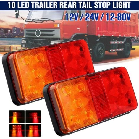 OTROS Luces Traseras para Remolque 12V LED Piloto Trasero luces de Matrícula Placa Trasera Luz de Freno para Camion Van Caravana 2PCS