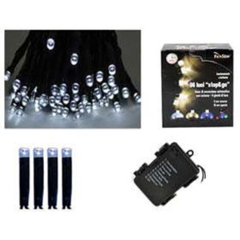 Luci 120 Led Bianco Freddo A Batteria Per Interno Con Gioco Luci - mt.0,3 + 11,9
