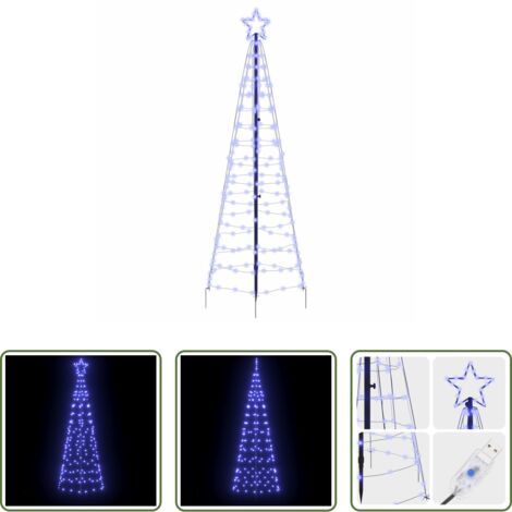 Luci a corda -  Albero di Natale LED con picchetti per il terreno Blu 250 cm