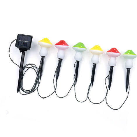 Luci a forma di fungo solare da 6 pezzi, LED impermeabili IP65 per uso esterno