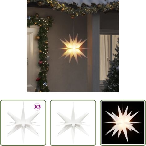 Luci a LED -  Luci di Natale con LED 3 pz Pieghevoli Bianche 57 cm