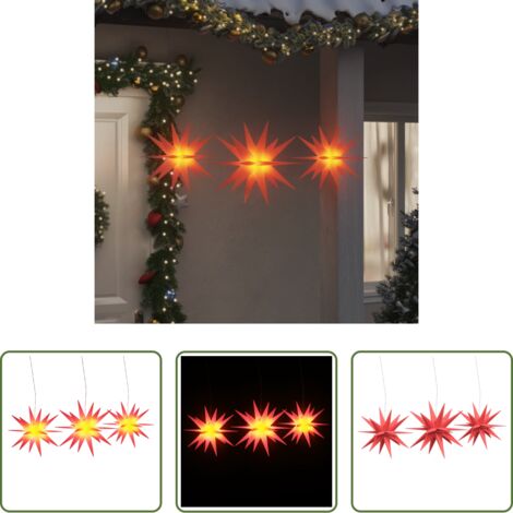 Luci a LED -  Luci di Natale con LED 3 pz Pieghevoli Rosse
