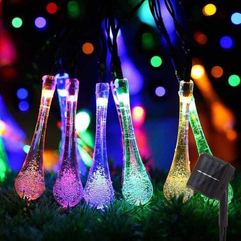 Luci a LED solari a catena 50 LED 7 m 8 modalità Luci fatate in cristallo impermeabili per festival, feste, patio, giardino, decorazione per alberi (multicolore)