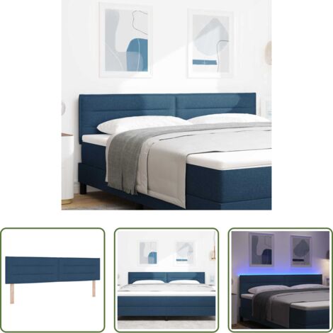 Luci a LED -  Testiera LED con strisce LED con testiera Blu 180 cm Tessuto