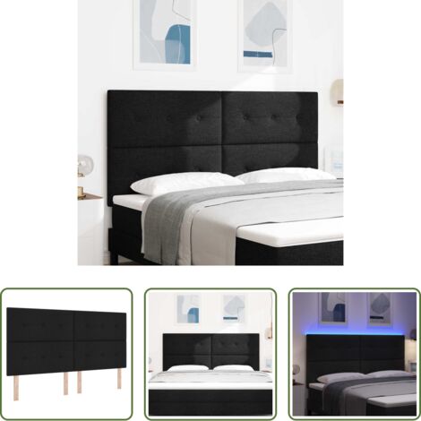 Luci a LED -  Testiera LED con strisce LED con testiera Nero 180 cm Tessuto