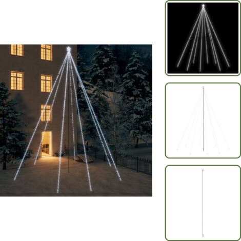 Luci a LED - vidaXL Luci Albero di Natale Interni Esterni 1300LED Bianco Freddo 8 m - Luci per esterno
