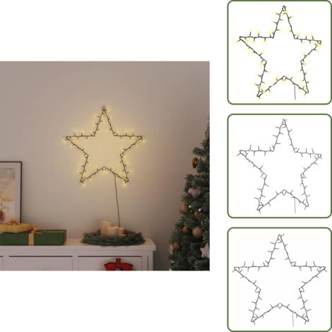 Luci a LED - vidaXL Luci di Natale Stella Silhouette 80 LED Bianco Caldo - Luci a stella