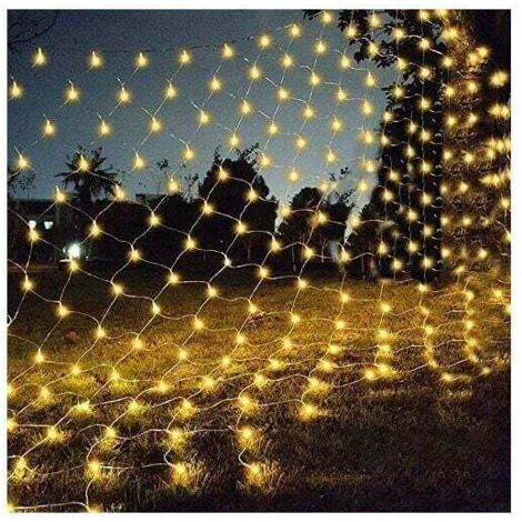 Luci a rete, 192 LED, 3 m x 2 m, 8 modalità, a basso consumo energetico, impermeabili, dimmerabili, ideali per camera da letto, Natale, matrimoni, feste, casa, giardino, luce bianca calda.