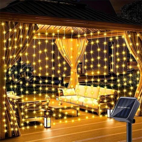 Luci a stringa a LED con design a stella, lunghe 3 metri, 300 LED, ad energia solare