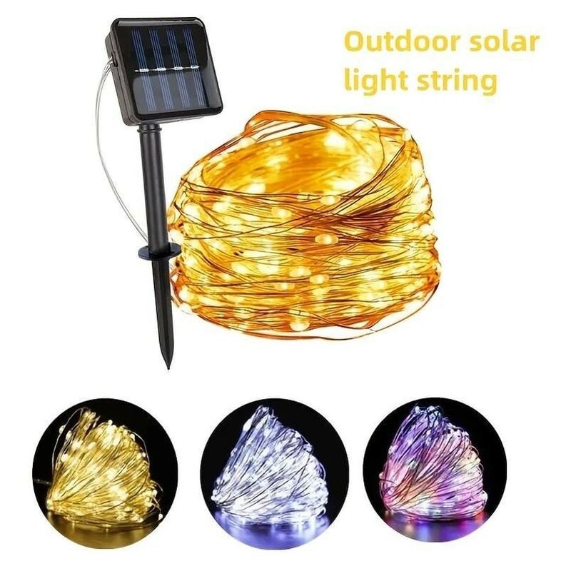 Image of Luci A Stringa A LED Solare Impermeabile Per Esterni Lampada Solare Per Decorazioni Da Giardino Bianco Caldo