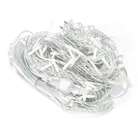 Luci a stringa da esterno a 216 LED da 5 m, luci a tenda da interno, luci a tenda impermeabili, luci a stringa da giardino per decorazioni interne ed esterne per Natale, matrimoni, feste (bianco)