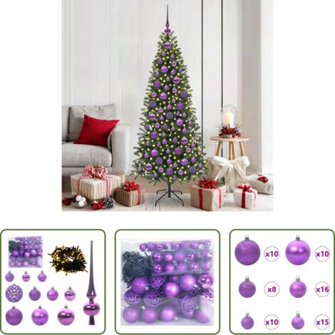 Luci a stringa -  Set di Palle di Natale con 300 LED 120 pcs Lillà Plastica